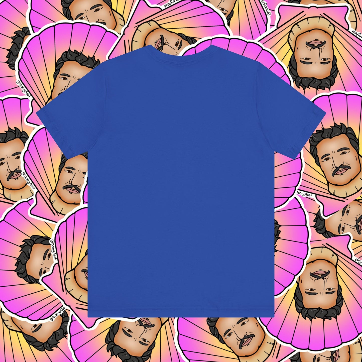 Pedro Pascallop T-shirt Full Front | Celebrity Food Pun T-shirt | Famous Actor Dad Joke Shirt