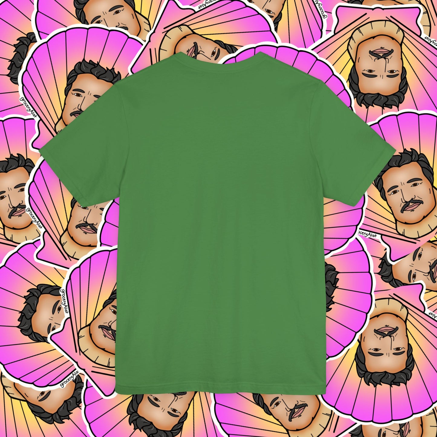 Pedro Pascallop T-shirt Full Front | Celebrity Food Pun T-shirt | Famous Actor Dad Joke Shirt