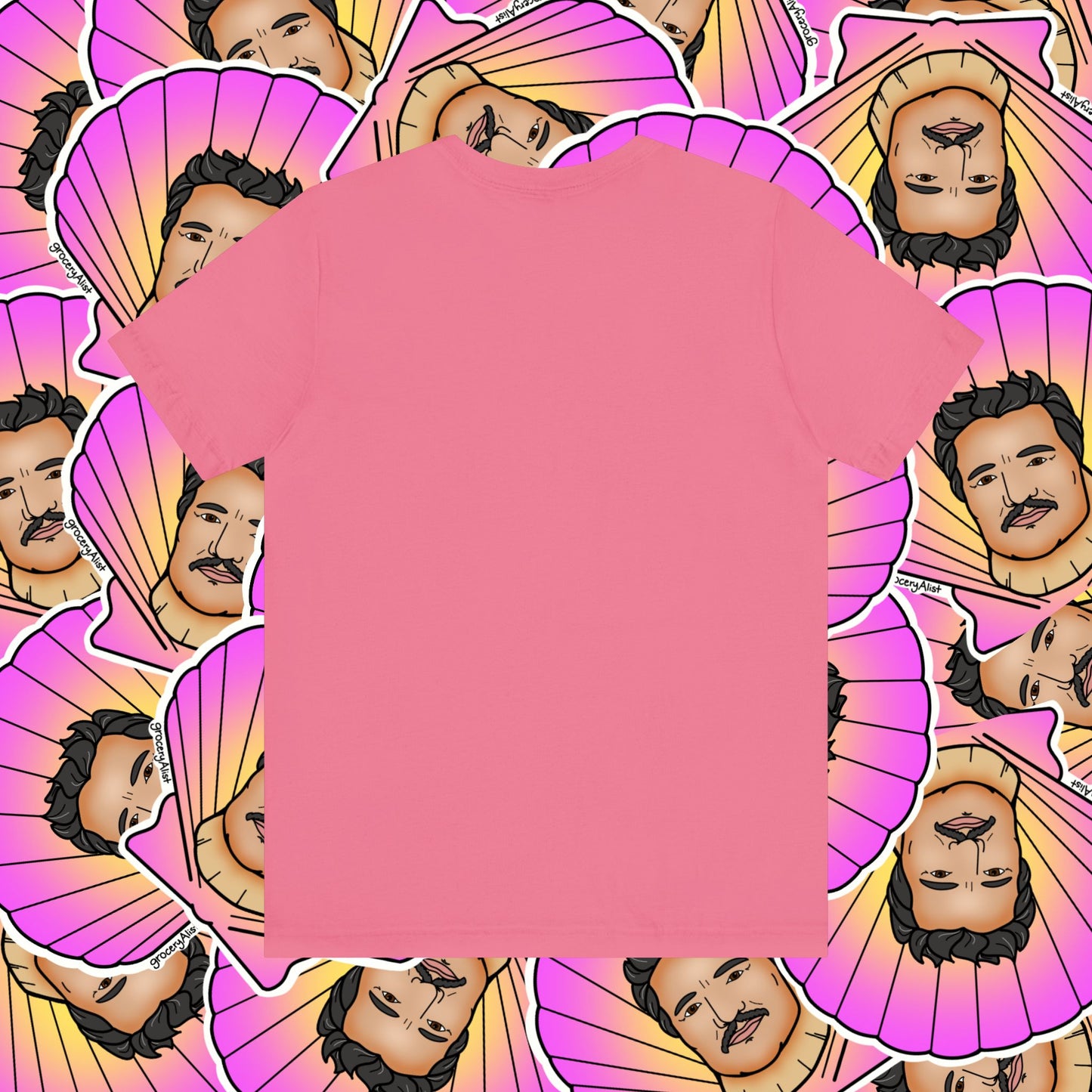 Pedro Pascallop T-shirt Full Front | Celebrity Food Pun T-shirt | Famous Actor Dad Joke Shirt