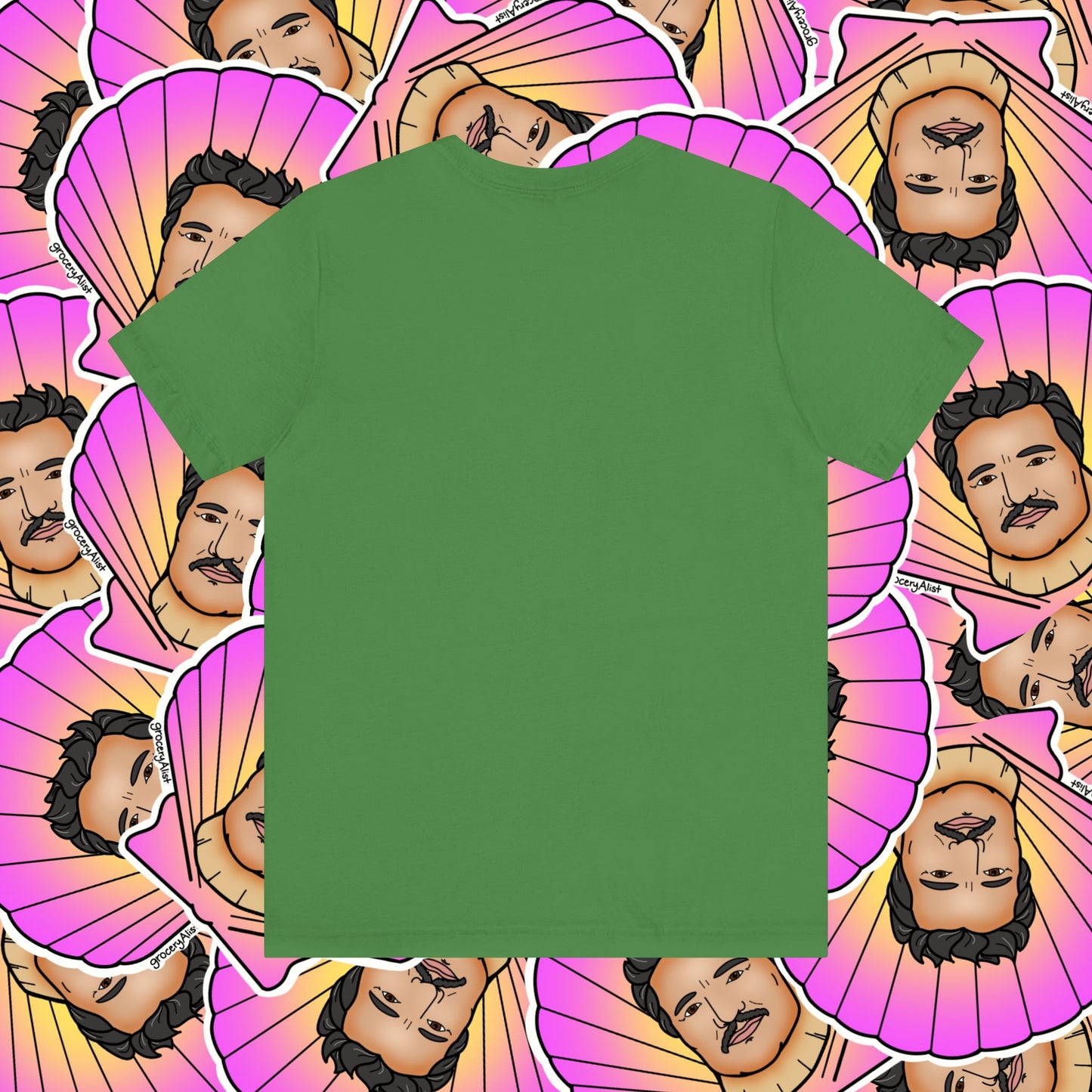 Pedro Pascallop T-shirt Full Front | Celebrity Food Pun T-shirt | Famous Actor Dad Joke Shirt
