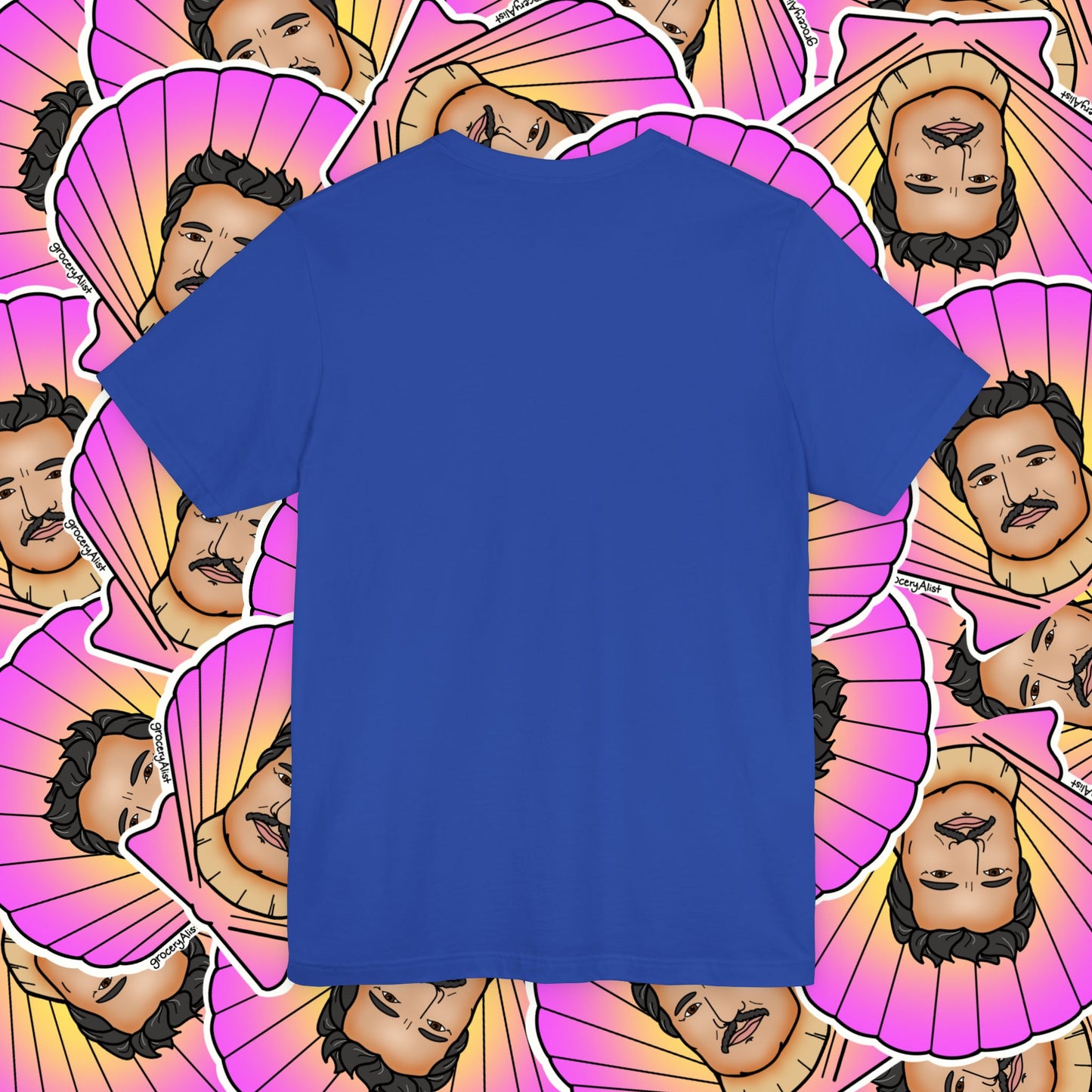 Pedro Pascallop T-shirt Full Front | Celebrity Food Pun T-shirt | Famous Actor Dad Joke Shirt