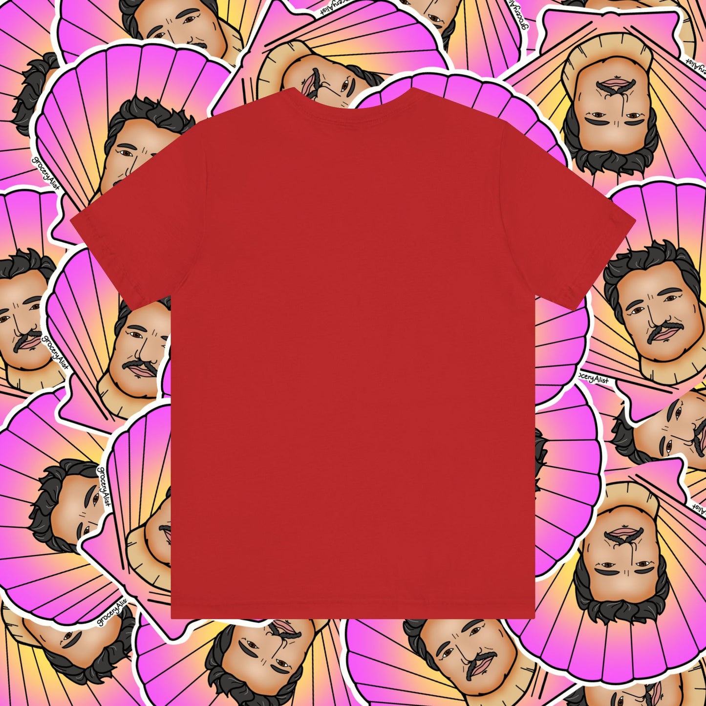 Pedro Pascallop T-shirt Full Front | Celebrity Food Pun T-shirt | Famous Actor Dad Joke Shirt
