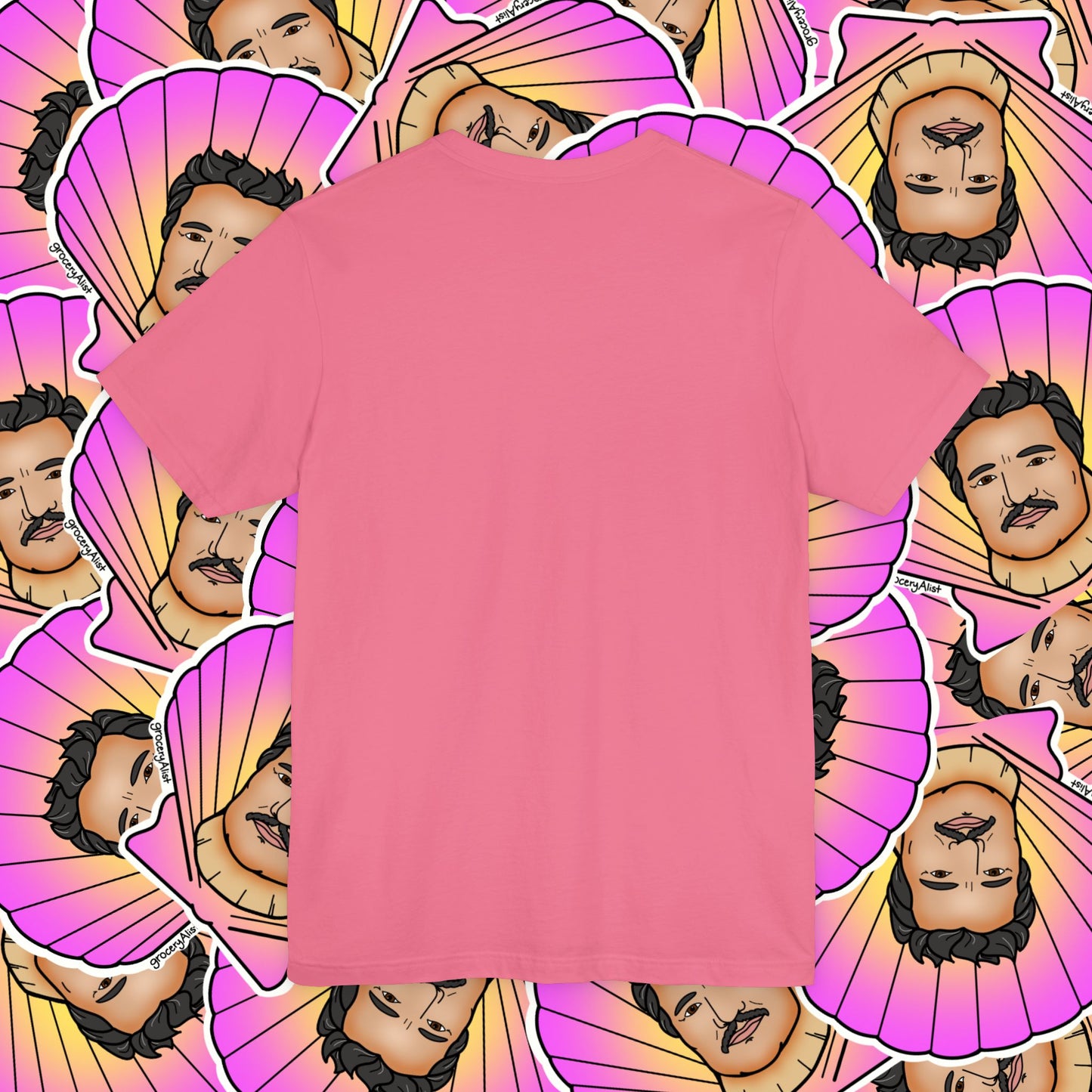 Pedro Pascallop T-shirt Full Front | Celebrity Food Pun T-shirt | Famous Actor Dad Joke Shirt