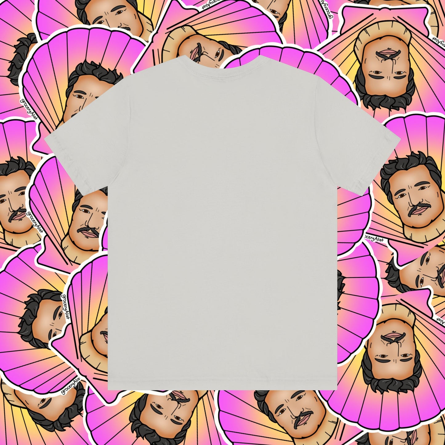 Pedro Pascallop T-shirt Full Front | Celebrity Food Pun T-shirt | Famous Actor Dad Joke Shirt
